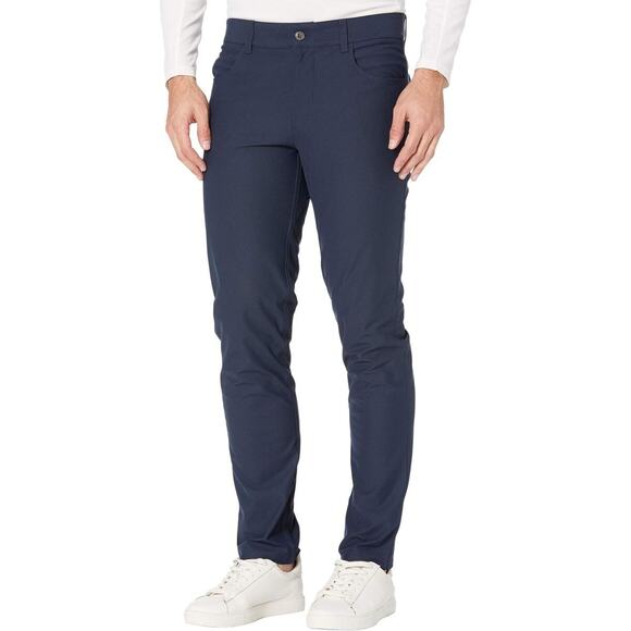 Johnnie O Cross Country Performance Pants Blue Flat Front Golf Casual Mens 34x34 - Picture 9 of 9